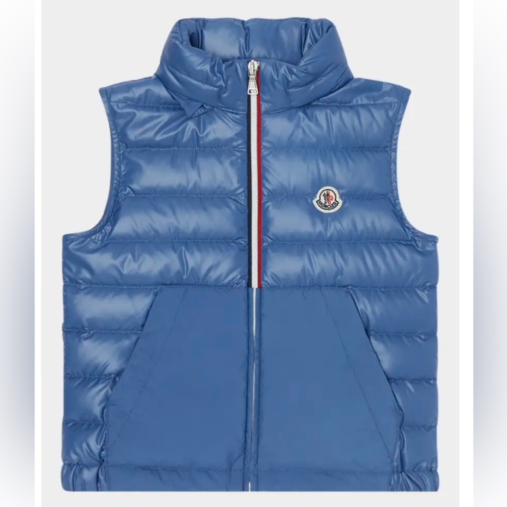 Moncler Apatou Tri-Stripe Puffer Vest Size 8